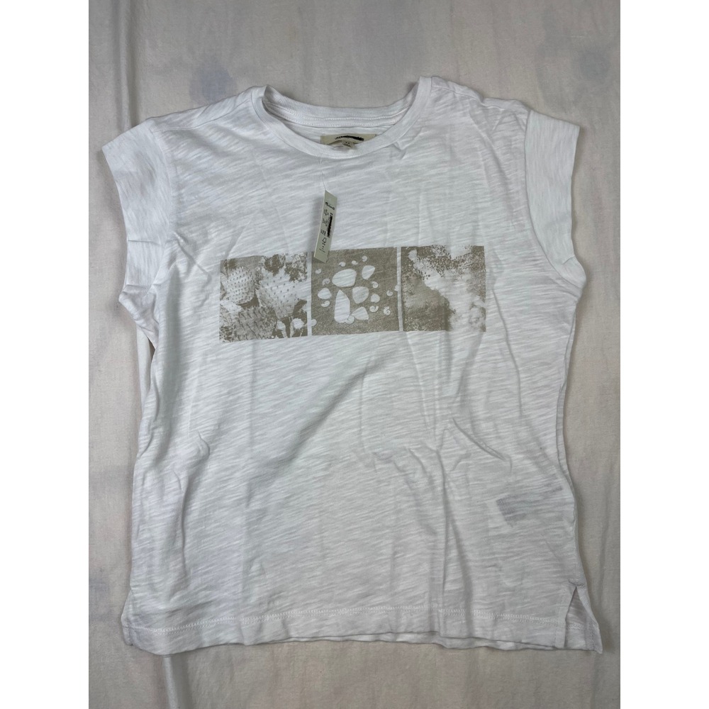 Madewell Womens White Slub Cotton‎ Graphic Muscle Tee Tank Top XS NP759